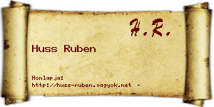 Huss Ruben névjegykártya
